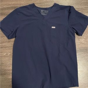 Size medium navy blue figs scrub top